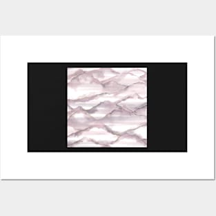 Pink Waves Watercolor Posters and Art